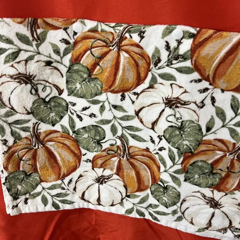 Custom Made Kitchen Apron With Embroidery & Removable Towel Washable Fall Gather